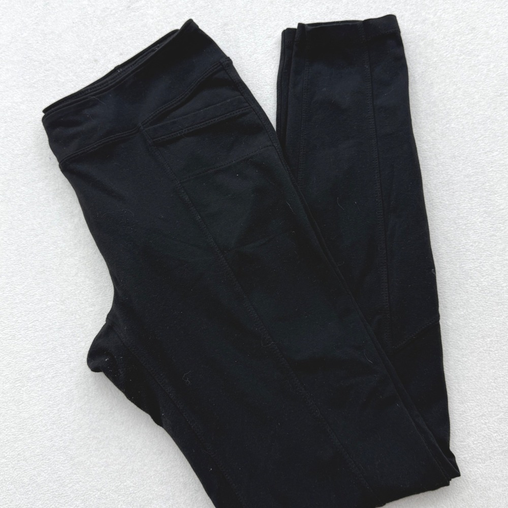 Athleta Black Pocket Leggings Women's Size M Medium Nylon Spandex Gym Casual